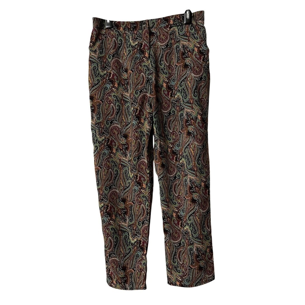 NWT Costa Blanca Womens Lightweight Multiple Colored Paisley Pants Slacks Size M